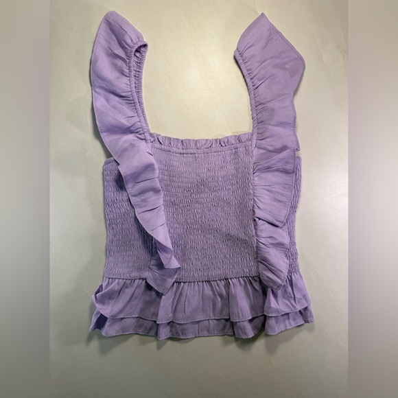 The Impeccable Pig Smocked Ruffle Tank Top‎ – Lavender – Size Small - Picture 2 of 5